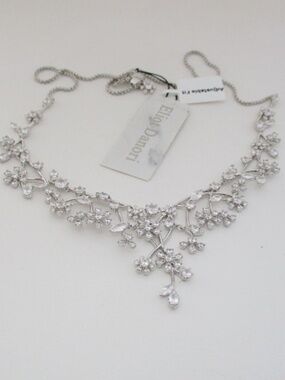 ELIOT DANORI - Cubic Zirconia Flower Statement Necklace